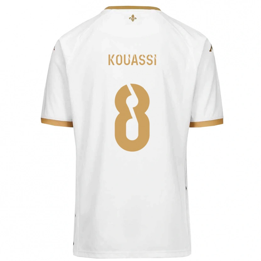 Danxen Criança Camisola Odilon Kouassi #8 Branco Dourado Alternativa 2025/26 Camisa