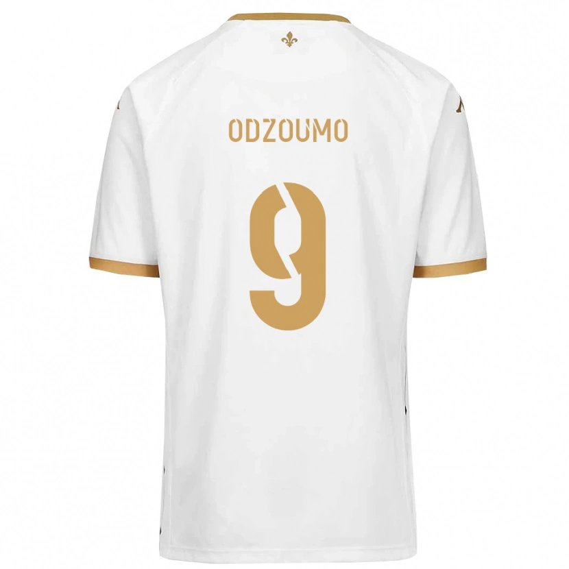 Danxen Criança Camisola Cédric Odzoumo #9 Branco Dourado Alternativa 2025/26 Camisa