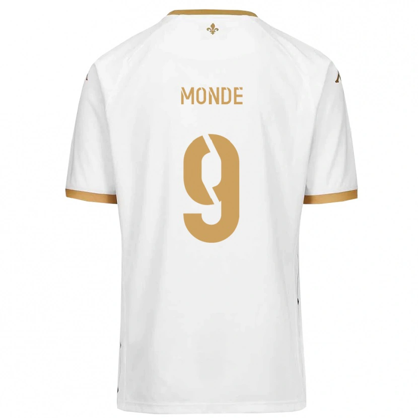 Danxen Criança Camisola Alex Monde #9 Branco Dourado Alternativa 2025/26 Camisa