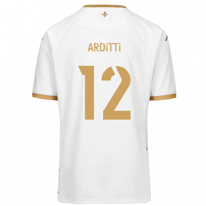 Danxen Criança Camisola Nathan Arditti #12 Branco Dourado Alternativa 2025/26 Camisa