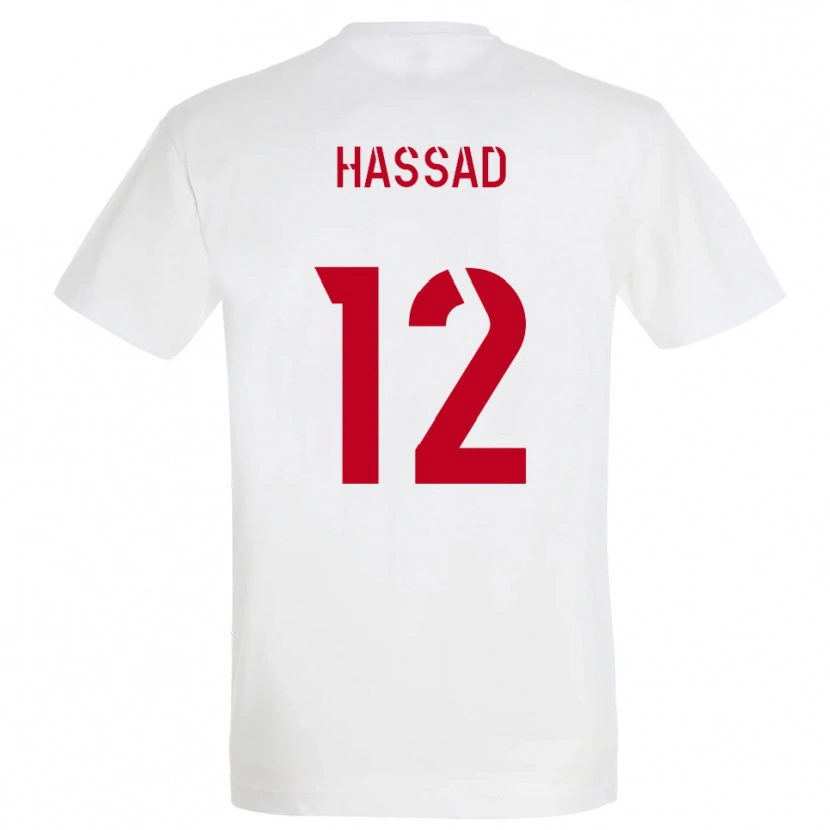 Danxen Criança Camisola Rayan Hassad #12 Branco Vermelho Amarelo Alternativa 2025/26 Camisa
