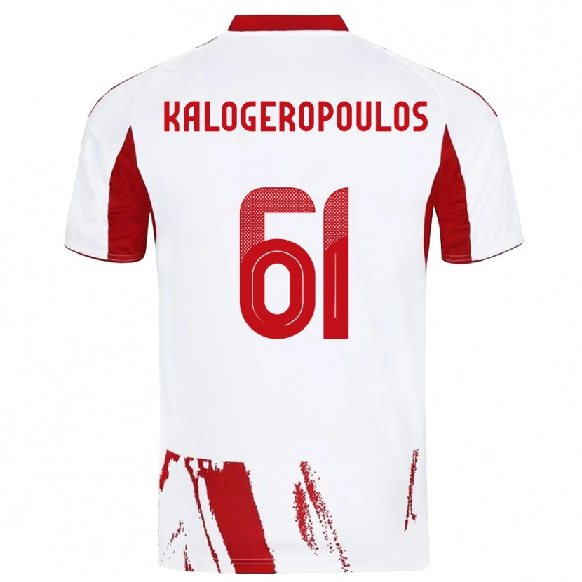 Danxen Criança Camisola Alexios Kalogeropoulos #61 Branco Vermelho Alternativa 2025/26 Camisa