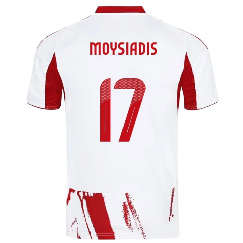 Danxen Criança Camisola Alexandros Moysiadis #17 Branco Vermelho Alternativa 2025/26 Camisa