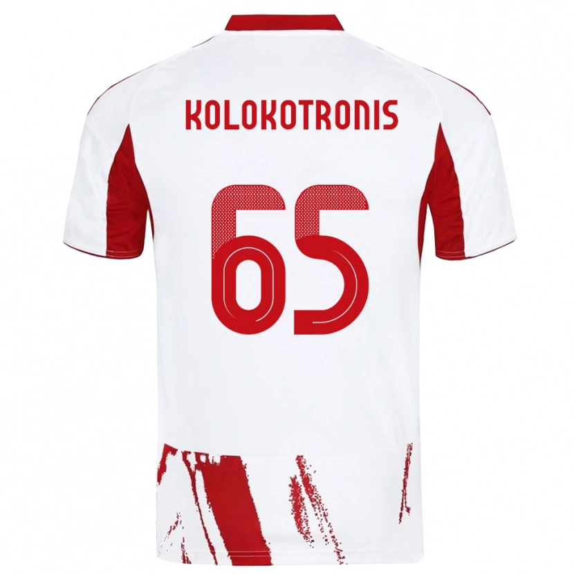 Danxen Criança Camisola Petros Kolokotronis #65 Branco Vermelho Alternativa 2025/26 Camisa
