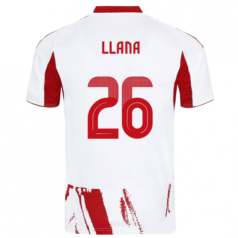 Danxen Criança Camisola Andreas Llana #26 Branco Vermelho Alternativa 2025/26 Camisa