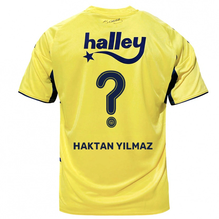Danxen Criança Camisola Haktan Yılmaz #0 Amarelo Marinho Alternativa 2025/26 Camisa
