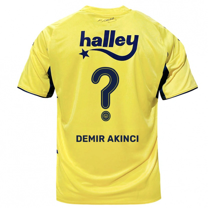 Danxen Criança Camisola Nazım Demir Akıncı #0 Amarelo Marinho Alternativa 2025/26 Camisa