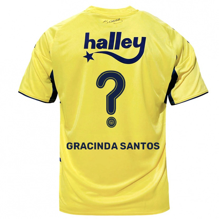 Danxen Criança Camisola Elena Gracinda Santos #0 Amarelo Marinho Alternativa 2025/26 Camisa