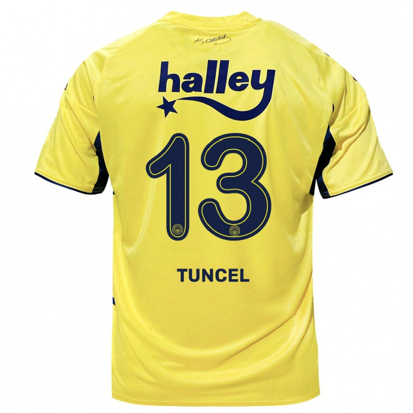 Danxen Criança Camisola Ercan Tuncel #13 Amarelo Marinho Alternativa 2025/26 Camisa