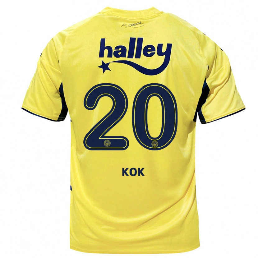 Danxen Criança Camisola Serhan Kök #20 Amarelo Marinho Alternativa 2025/26 Camisa