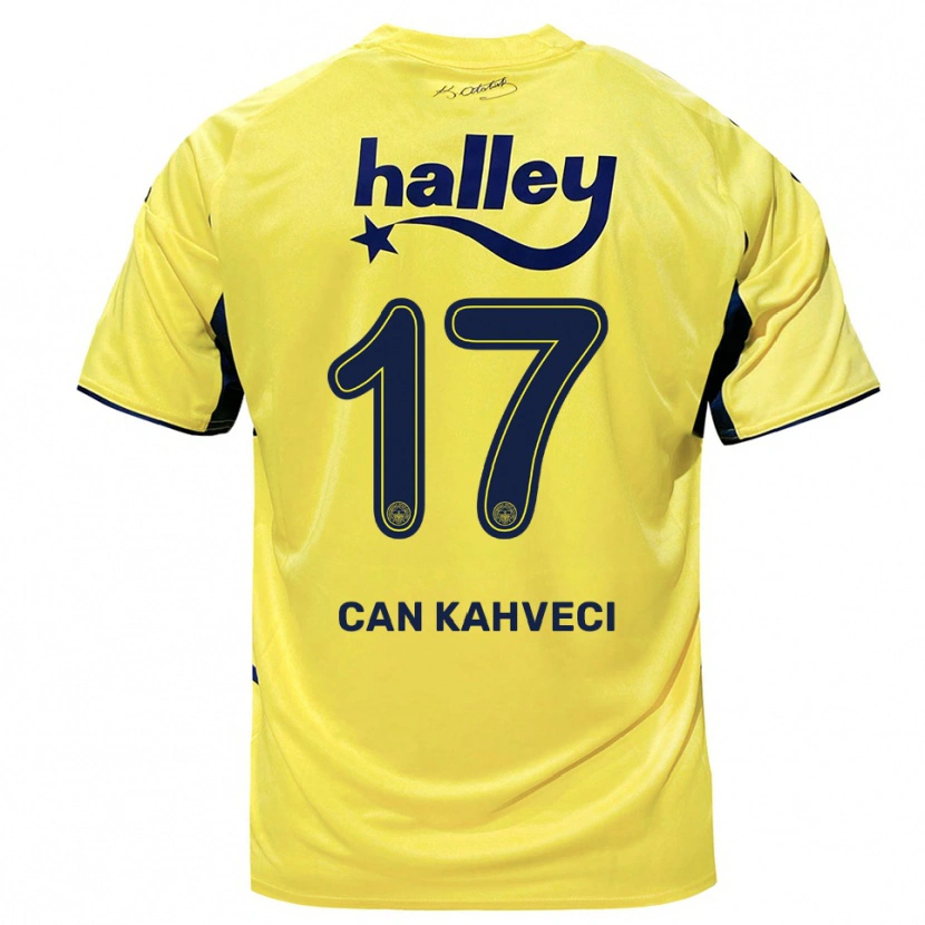 Danxen Criança Camisola İrfan Can Kahveci #17 Amarelo Marinho Alternativa 2025/26 Camisa