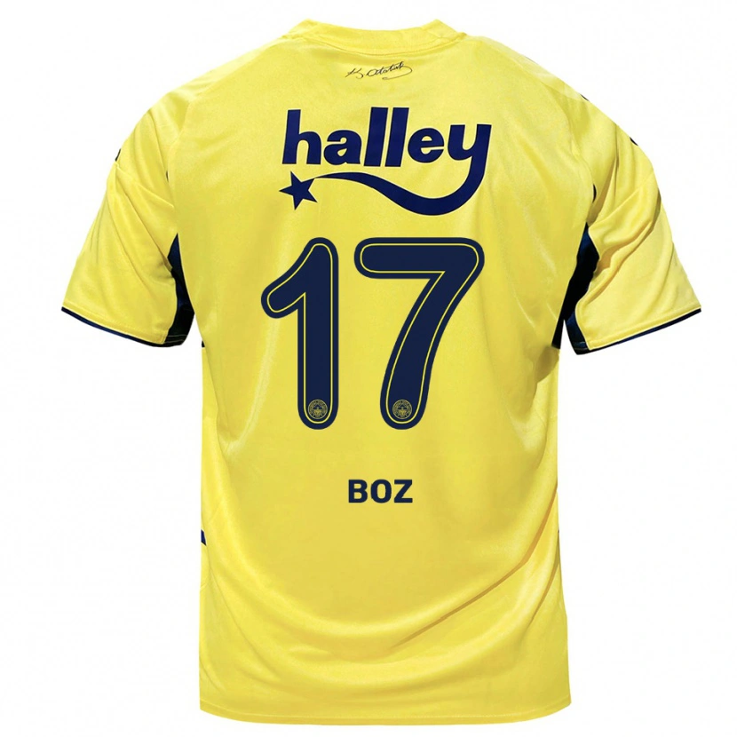 Danxen Criança Camisola Yasir Boz #17 Amarelo Marinho Alternativa 2025/26 Camisa