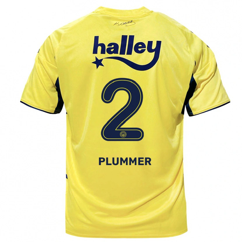 Danxen Criança Camisola Konya Plummer #2 Amarelo Marinho Alternativa 2025/26 Camisa