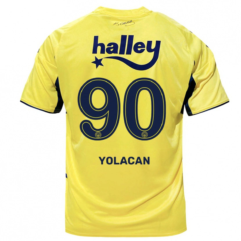 Danxen Criança Camisola Baran Yolaçan #90 Amarelo Marinho Alternativa 2025/26 Camisa