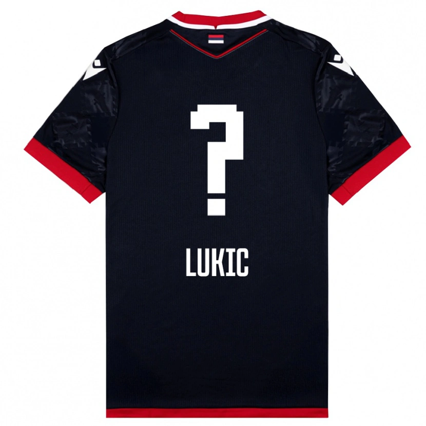 Danxen Criança Camisola Bogdan Lukic #0 Preto Vermelho Alternativa 2025/26 Camisa