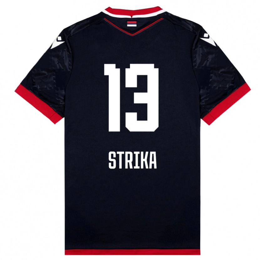 Danxen Criança Camisola Matej Strika #13 Preto Vermelho Alternativa 2025/26 Camisa