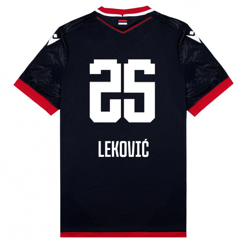 Danxen Criança Camisola Stefan Leković #25 Preto Vermelho Alternativa 2025/26 Camisa