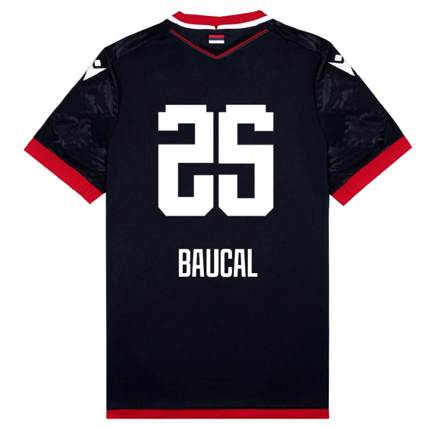 Danxen Criança Camisola Strahinja Baucal #25 Preto Vermelho Alternativa 2025/26 Camisa