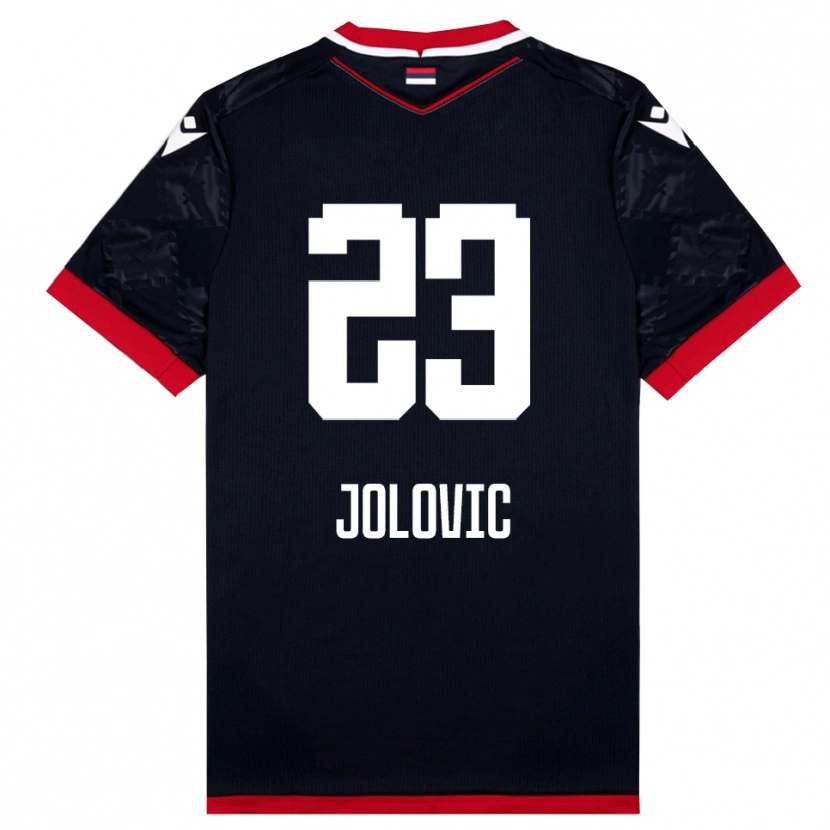 Danxen Criança Camisola Bogdan Jolovic #23 Preto Vermelho Alternativa 2025/26 Camisa
