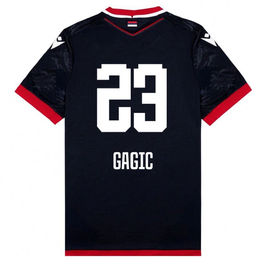 Danxen Criança Camisola Matija Gagic #23 Preto Vermelho Alternativa 2025/26 Camisa