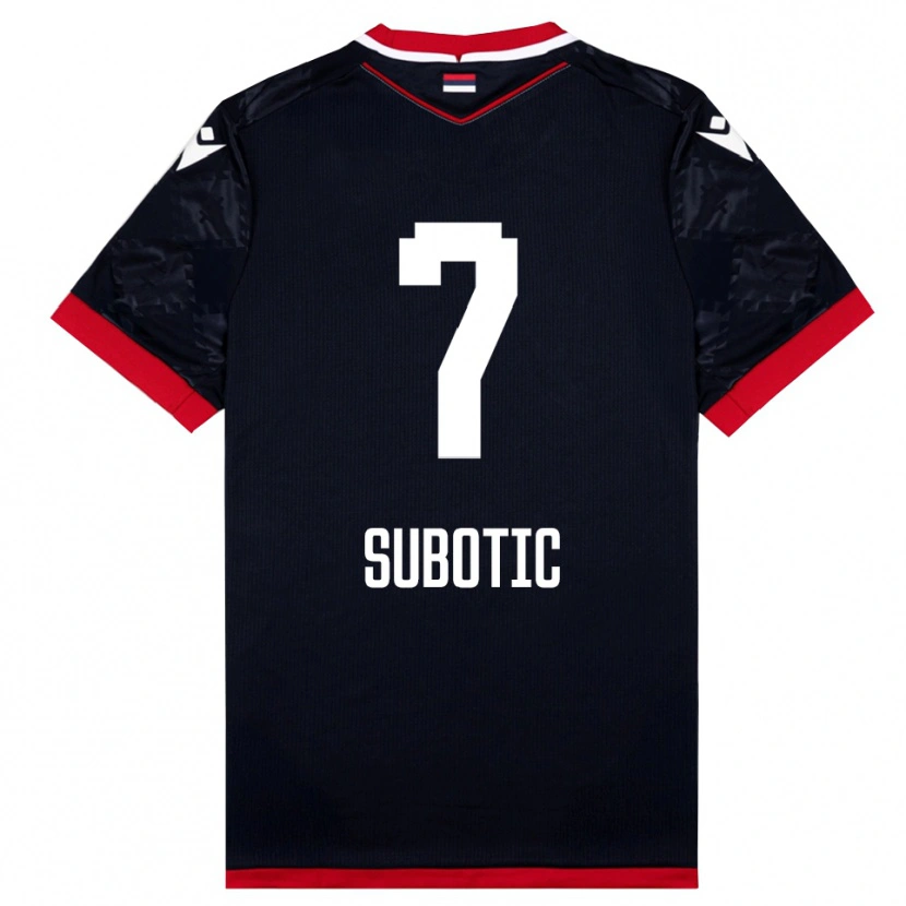 Danxen Criança Camisola Vasilije Subotic #7 Preto Vermelho Alternativa 2025/26 Camisa