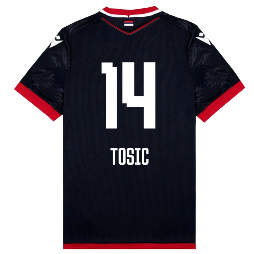 Danxen Criança Camisola Davorin Tosic #14 Preto Vermelho Alternativa 2025/26 Camisa