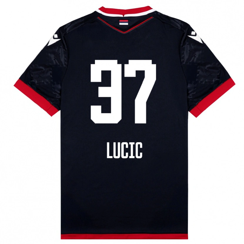 Danxen Criança Camisola Vladimir Lucic #37 Preto Vermelho Alternativa 2025/26 Camisa
