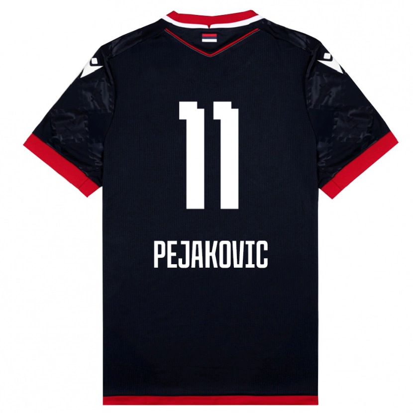 Danxen Criança Camisola Andrija Pejakovic #11 Preto Vermelho Alternativa 2025/26 Camisa