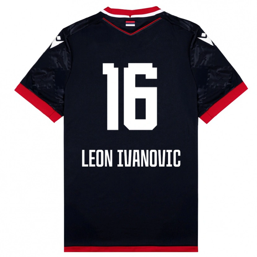 Danxen Criança Camisola Leon Ivanovic #16 Preto Vermelho Alternativa 2025/26 Camisa