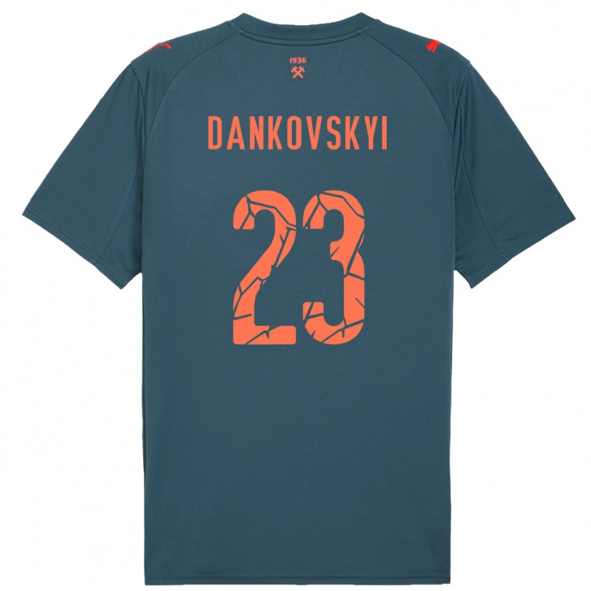 Danxen Criança Camisola Yegor Dankovskyi #23 Marinho Vermelho Alternativa 2025/26 Camisa