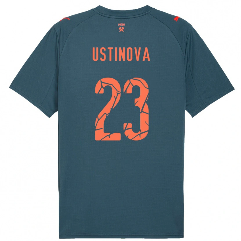 Danxen Criança Camisola Liudmyla Ustinova #23 Marinho Vermelho Alternativa 2025/26 Camisa