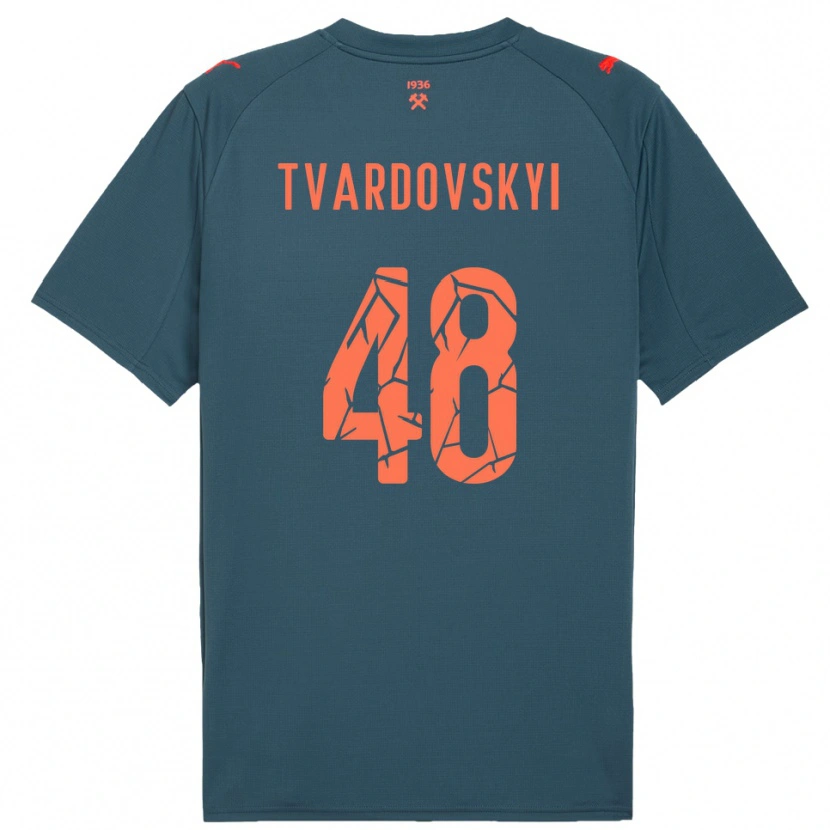 Danxen Criança Camisola Denys Tvardovskyi #48 Marinho Vermelho Alternativa 2025/26 Camisa