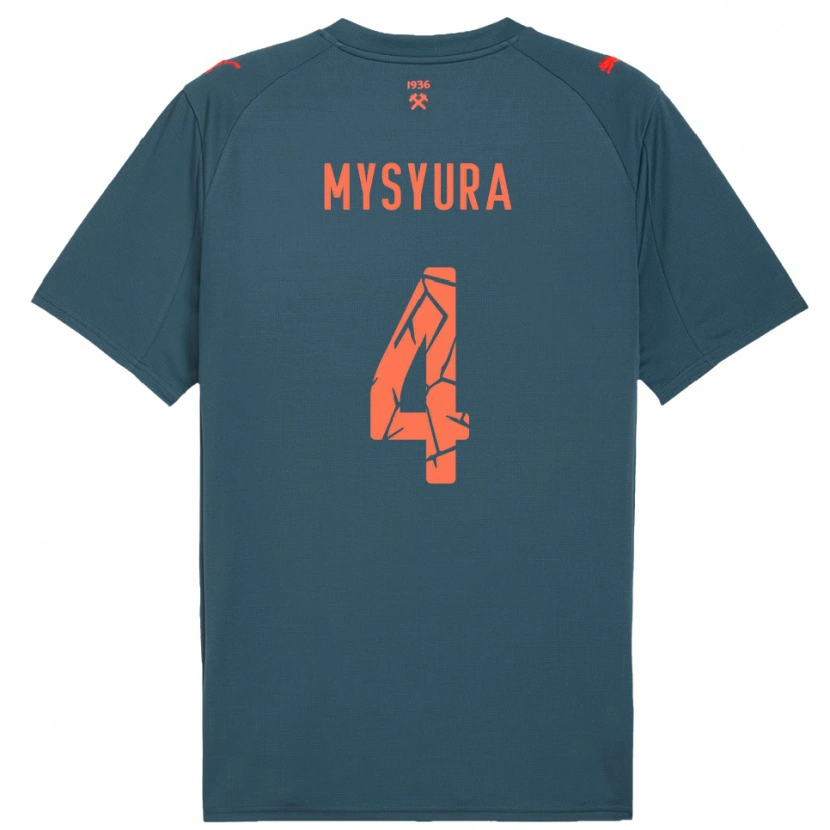 Danxen Criança Camisola Maksym Mysyura #4 Marinho Vermelho Alternativa 2025/26 Camisa