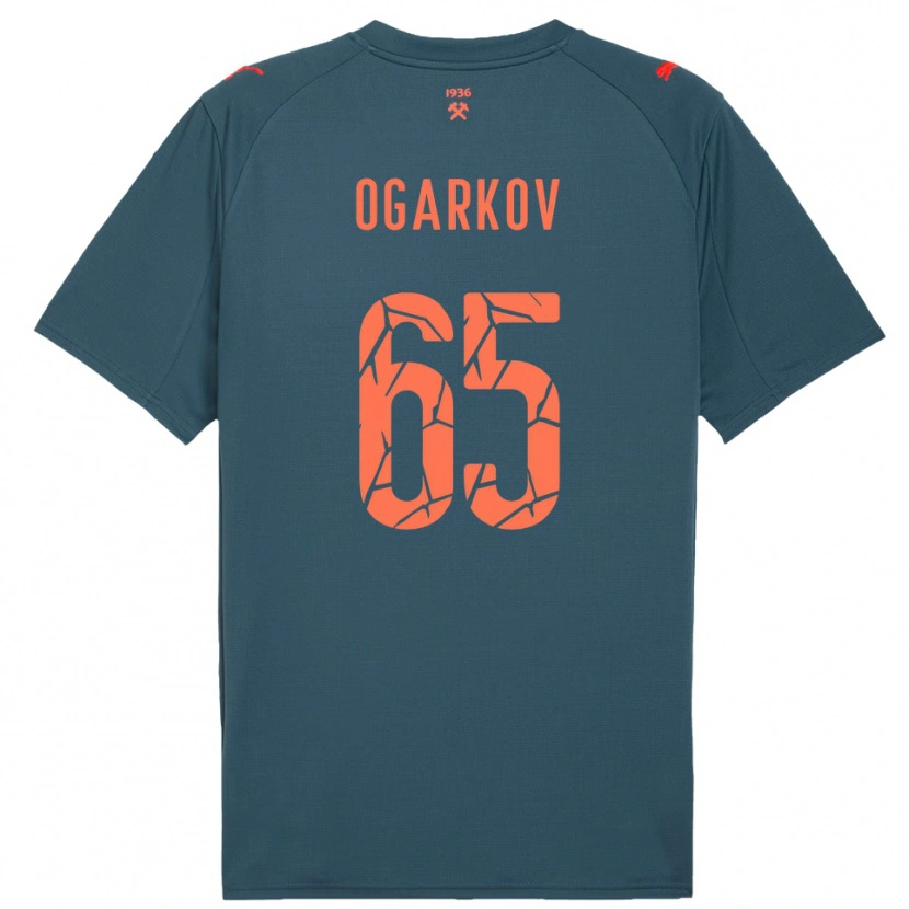 Danxen Criança Camisola Mykola Ogarkov #65 Marinho Vermelho Alternativa 2025/26 Camisa
