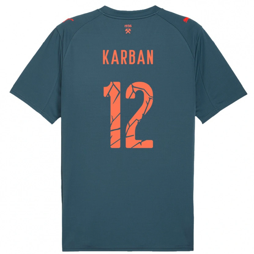 Danxen Criança Camisola Yevheniia Karban #12 Marinho Vermelho Alternativa 2025/26 Camisa
