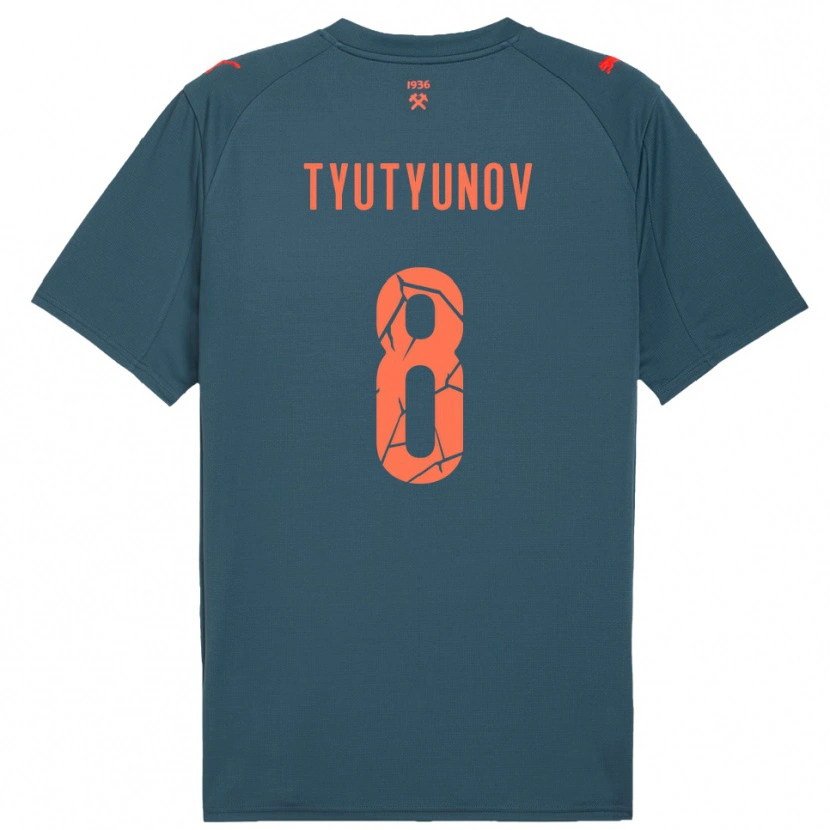 Danxen Criança Camisola Vladyslav Tyutyunov #8 Marinho Vermelho Alternativa 2025/26 Camisa