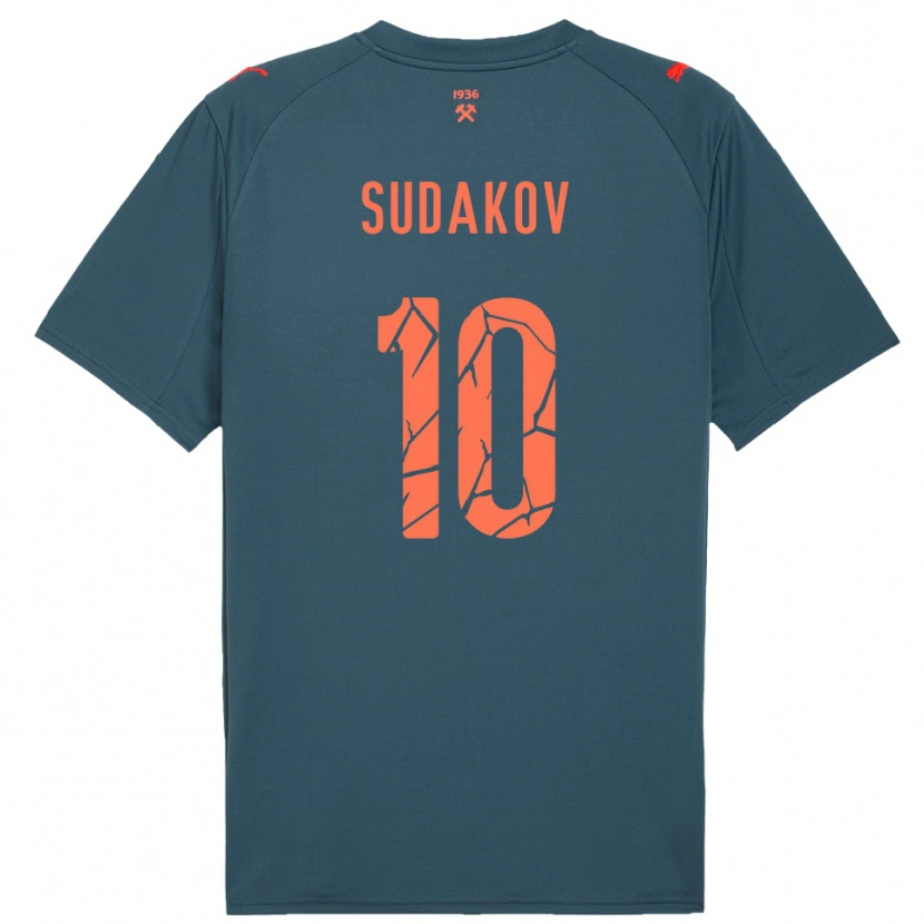 Danxen Criança Camisola Georgiy Sudakov #10 Marinho Vermelho Alternativa 2025/26 Camisa