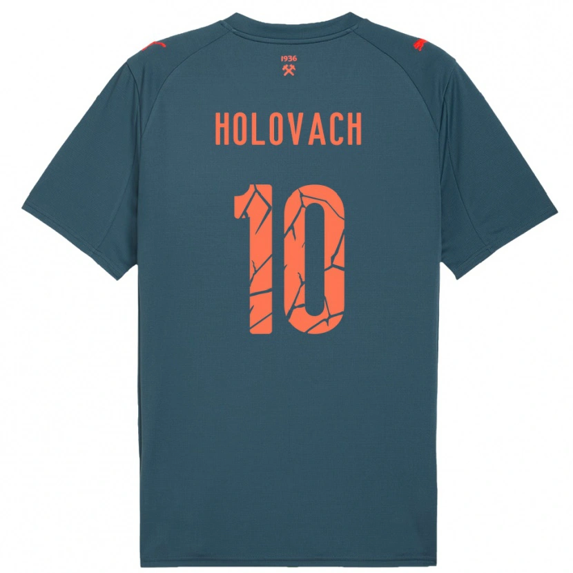 Danxen Criança Camisola Viktoriia Holovach #10 Marinho Vermelho Alternativa 2025/26 Camisa