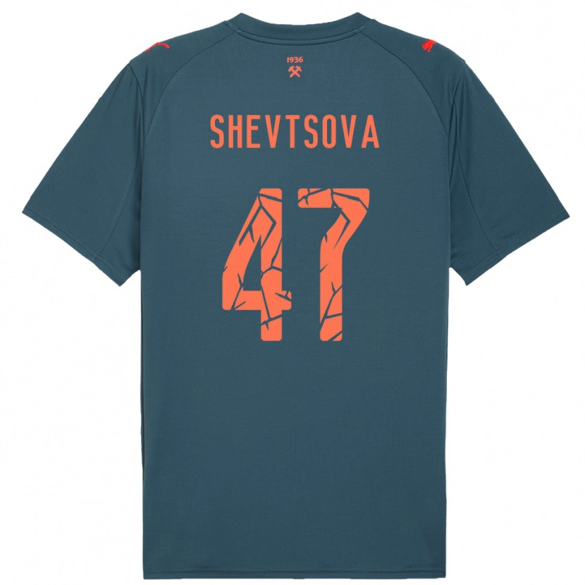 Danxen Criança Camisola Viktoriia Shevtsova #47 Marinho Vermelho Alternativa 2025/26 Camisa