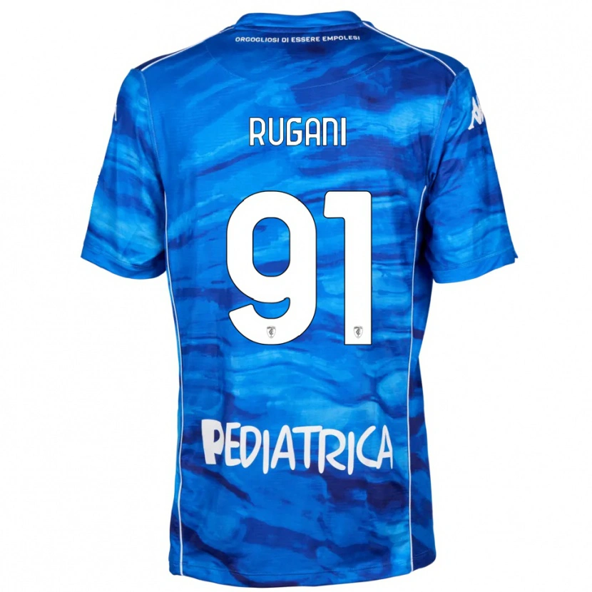 Danxen Homem Camisola Tommaso Rugani #91 Azul Branco Principal 2025/26 Camisa