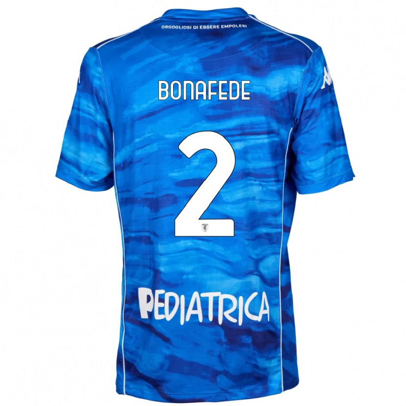 Danxen Homem Camisola Mattias Bonafede #2 Azul Branco Principal 2025/26 Camisa