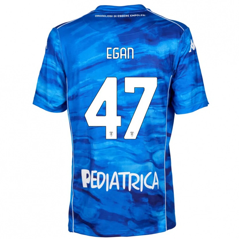 Danxen Homem Camisola Matteo Egan #47 Azul Branco Principal 2025/26 Camisa