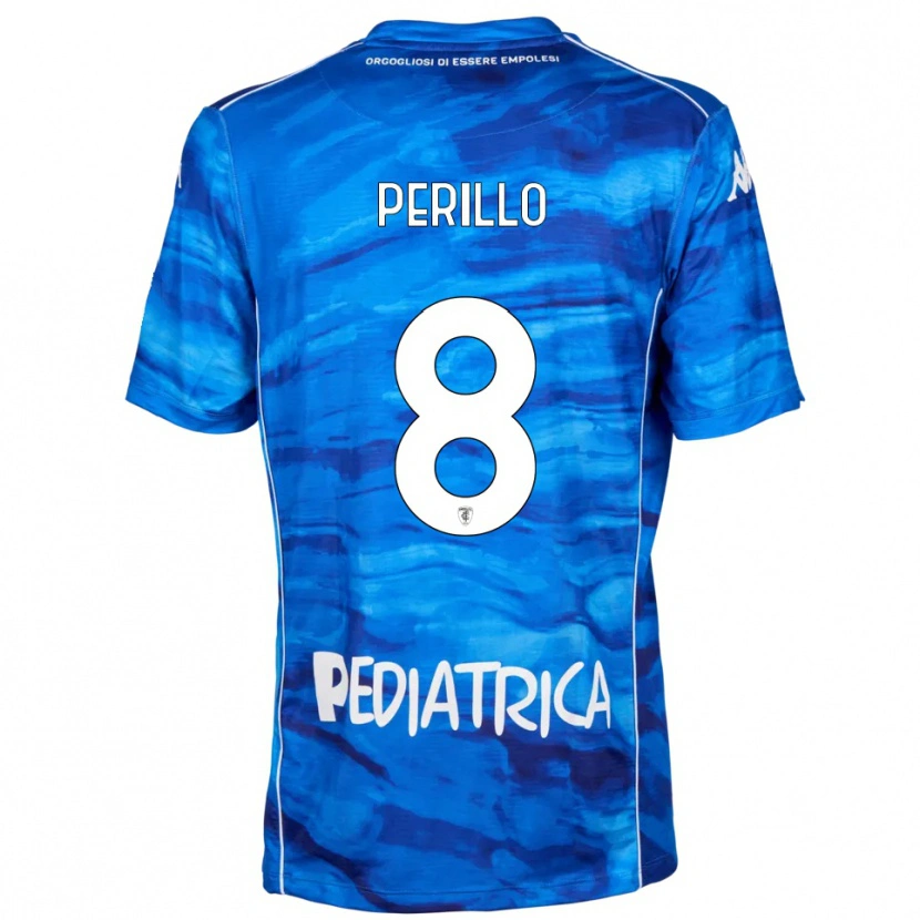 Danxen Homem Camisola Edoardo Perillo #8 Azul Branco Principal 2025/26 Camisa