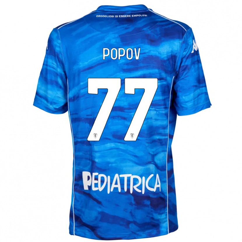 Danxen Homem Camisola Bogdan Popov #77 Azul Branco Principal 2025/26 Camisa