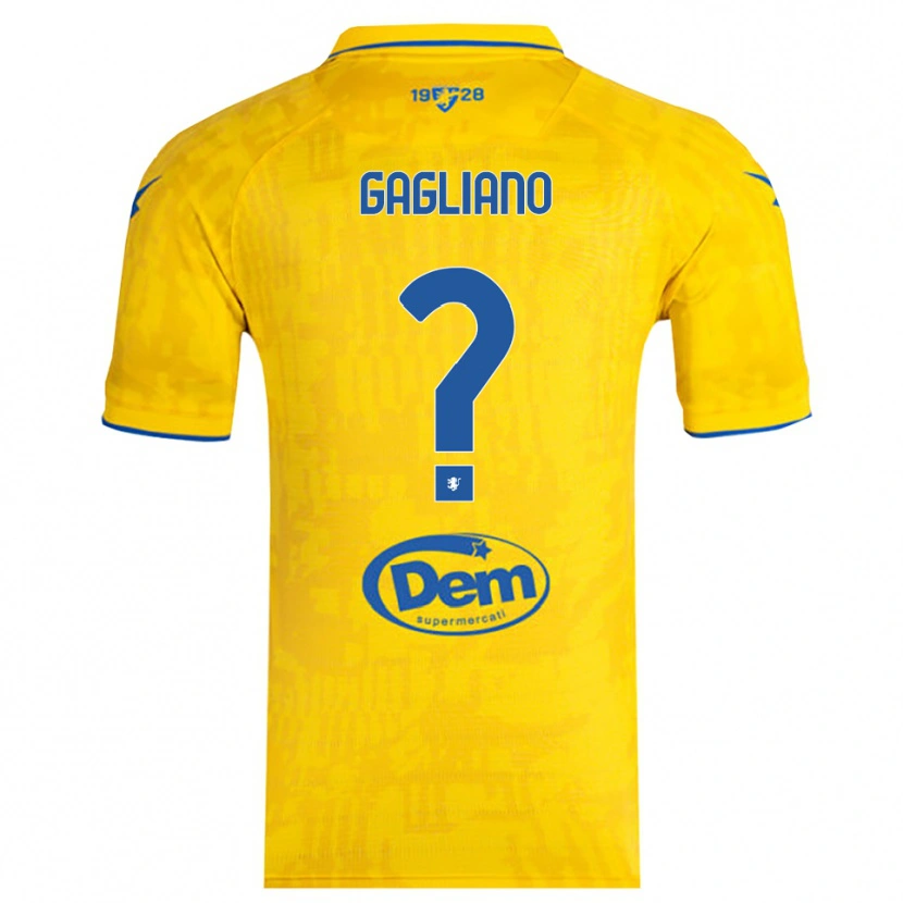 Danxen Homem Camisola Mattia Gagliano #0 Amarelo Azul Principal 2025/26 Camisa