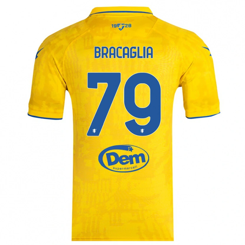 Danxen Homem Camisola Gabriele Bracaglia #79 Amarelo Azul Principal 2025/26 Camisa