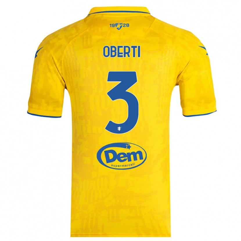 Danxen Homem Camisola Matteo Oberti #3 Amarelo Azul Principal 2025/26 Camisa