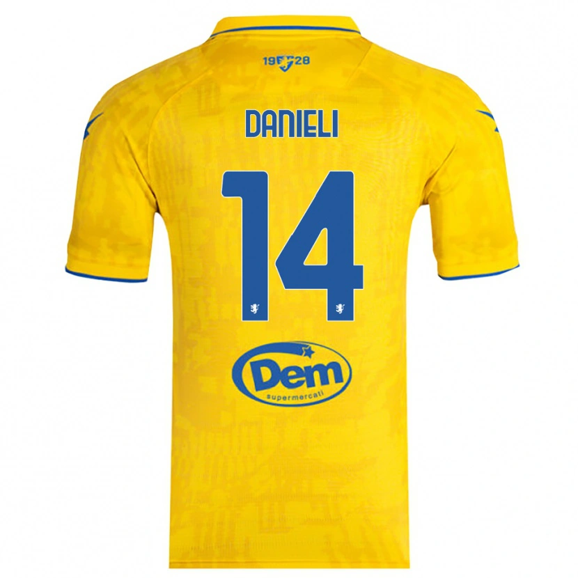 Danxen Homem Camisola Lorenzo Danieli #14 Amarelo Azul Principal 2025/26 Camisa