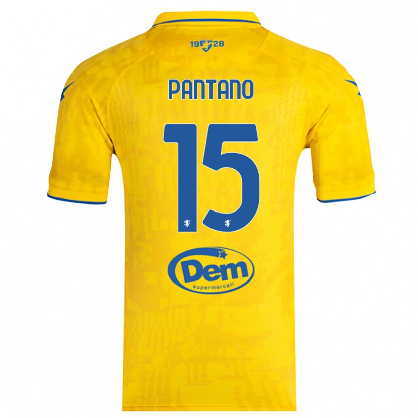 Danxen Homem Camisola Cristian Pantano #15 Amarelo Azul Principal 2025/26 Camisa
