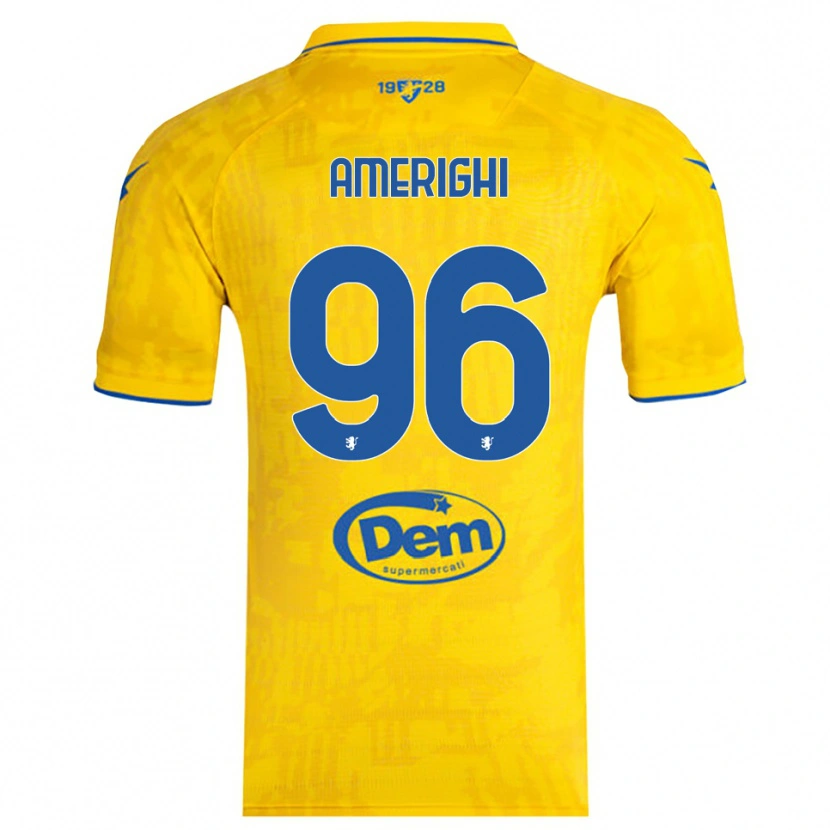 Danxen Homem Camisola Igor Amerighi #96 Amarelo Azul Principal 2025/26 Camisa